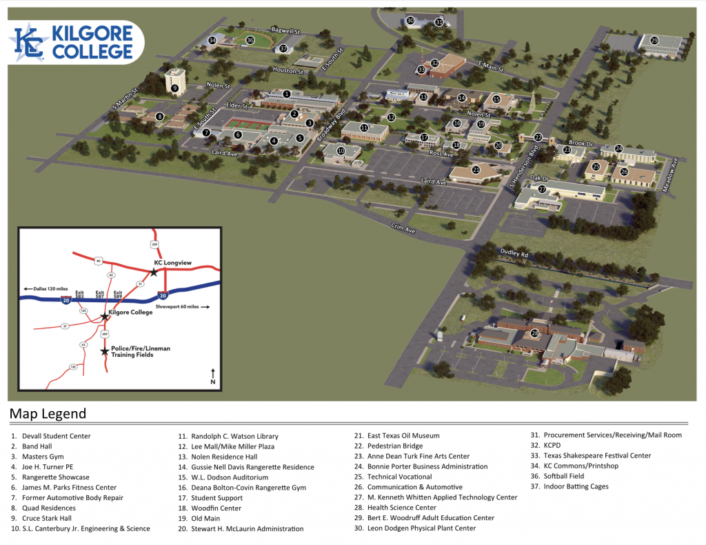 キルゴアカレッジキャンパスマップ