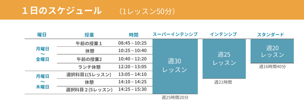 GV 1日のタイムテーブル